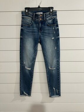 KanCan Dark Wash High-Rise Distressed Skinny Jeans